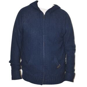 NWT * XL * Mens Knit Sweater Hoodie Navy * Rocawear